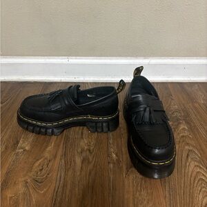 Chunky Black Tassel Loafers || Doc Marten AUDRICK NAPPA PLATFORM LOAFERS